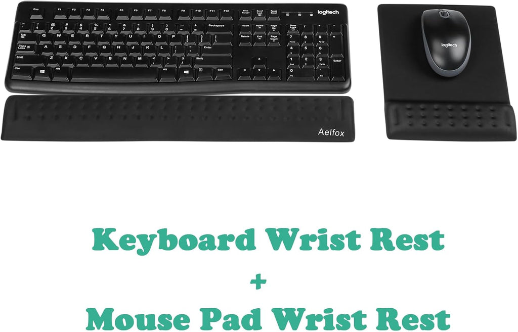Memory Foam Keyboard Wrist Rest&Gaming Mouse Pad with Wrist Support, Ergonomic Wrist Pad for Office, Home Office, Laptop, Desktop Computer, Gaming Keyboard