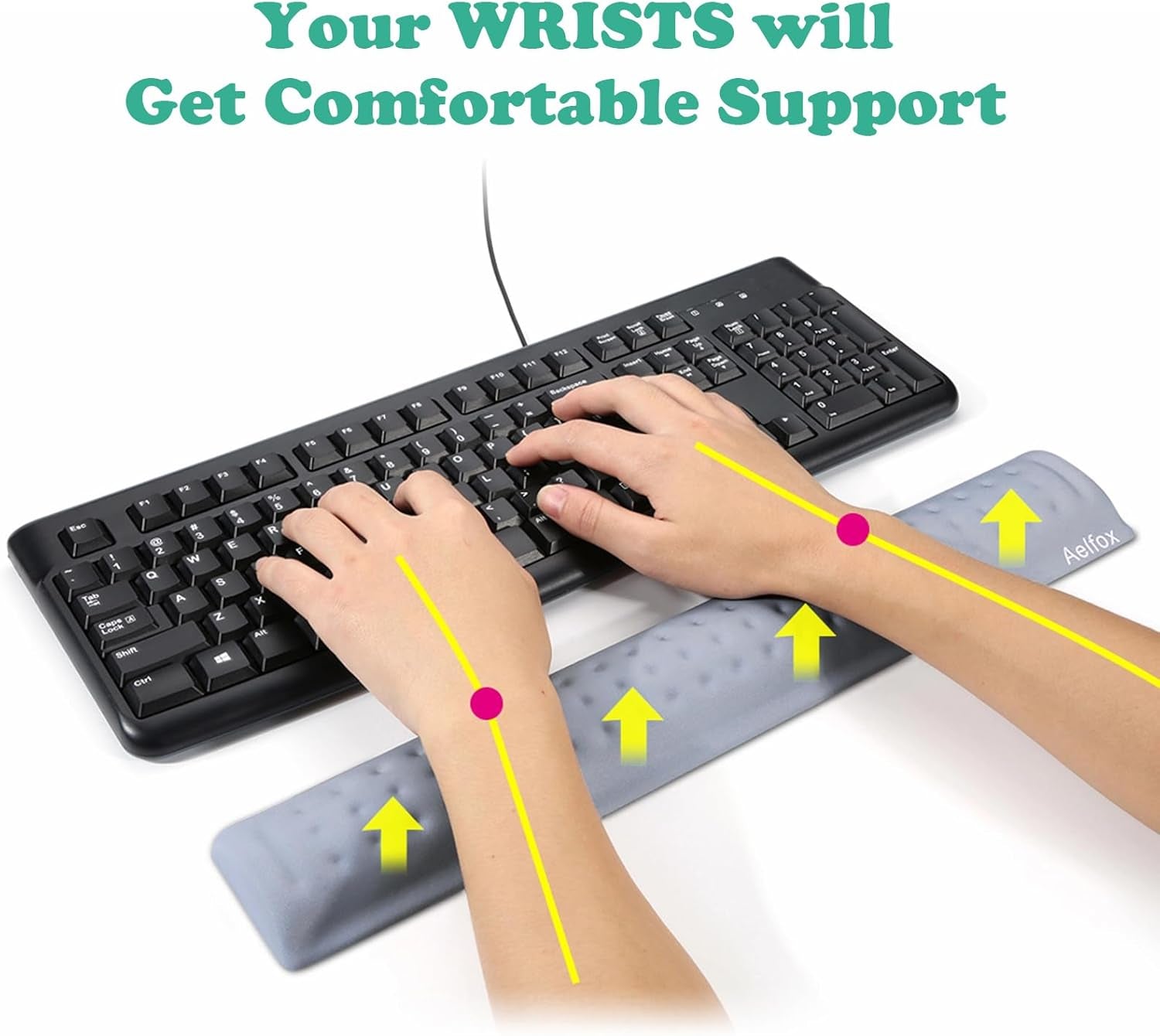 Memory Foam Keyboard Wrist Rest&Gaming Mouse Pad with Wrist Support, Ergonomic Wrist Pad for Office, Home Office, Laptop, Desktop Computer, Gaming Keyboard